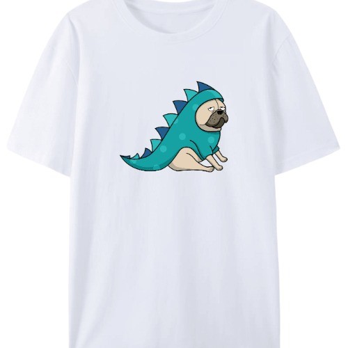 Camiseta Estampada Cachorrinho Pug-A-Saurus Camisa Masculina T-Shirt Algodão **ENVIO RAPIDO**