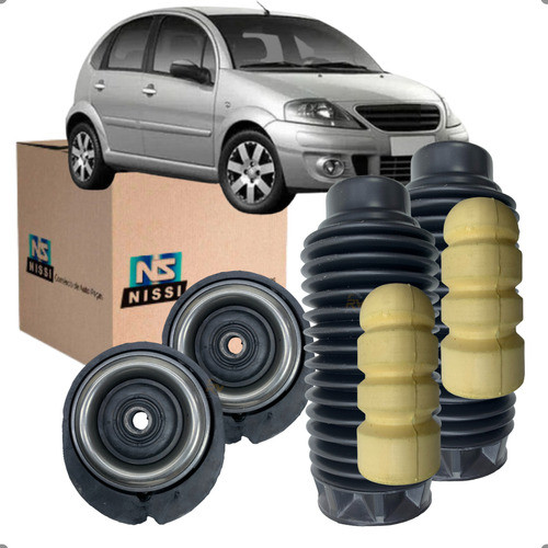 Par Kit Batente Coxim Dianteiro NISSI C3 2002 2003 2004 2005 2006 2007 2008 2009 2010 2011 2012