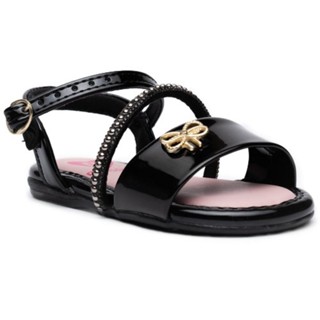Sandália Infantil Molekinha Strass laço Menina - Preto em Oferta na Shopee