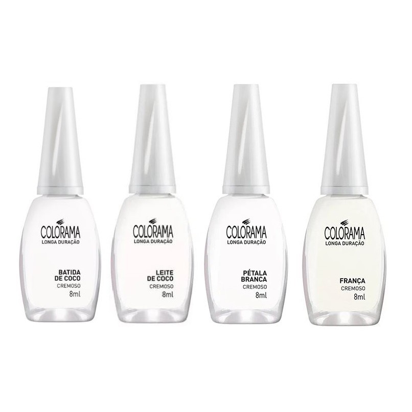 Kit Esmaltes Brancos Colorama C/4 Originais