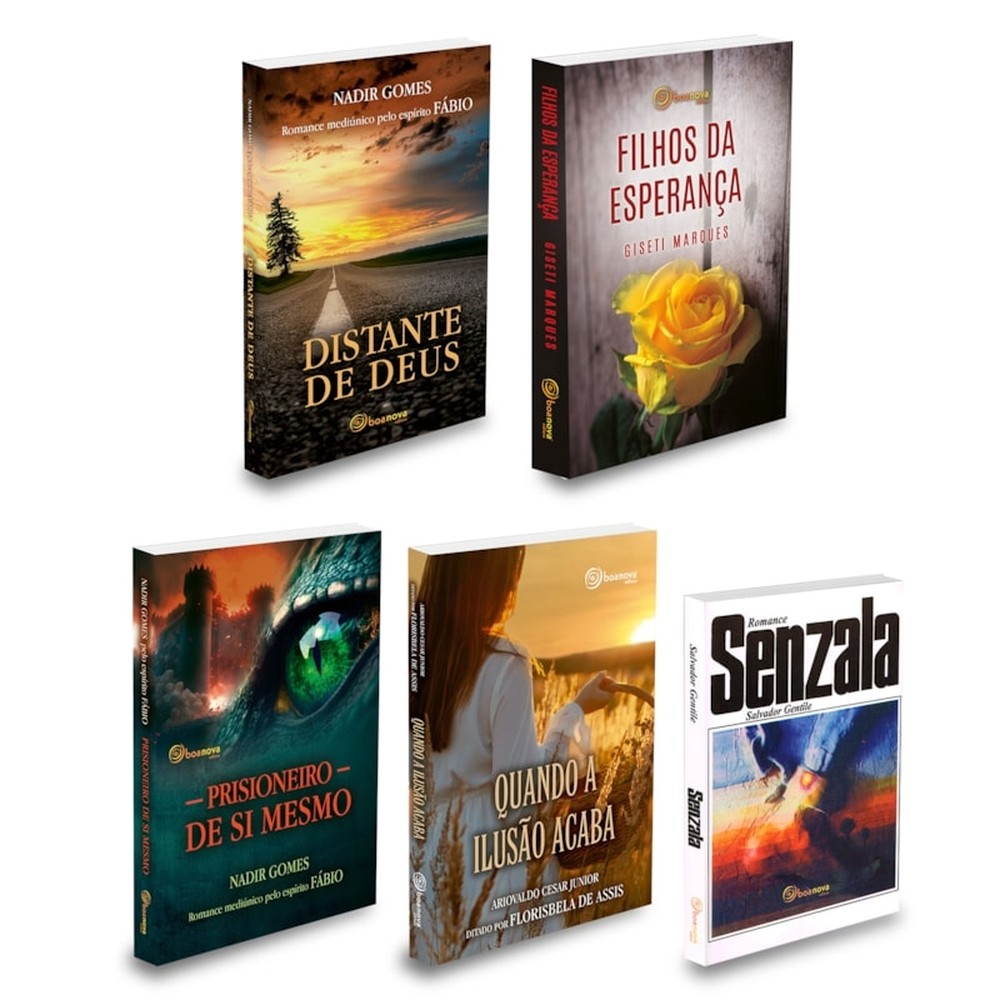 Coleção 5 romances espiritas - 5 livros novos em Oferta na Shopee