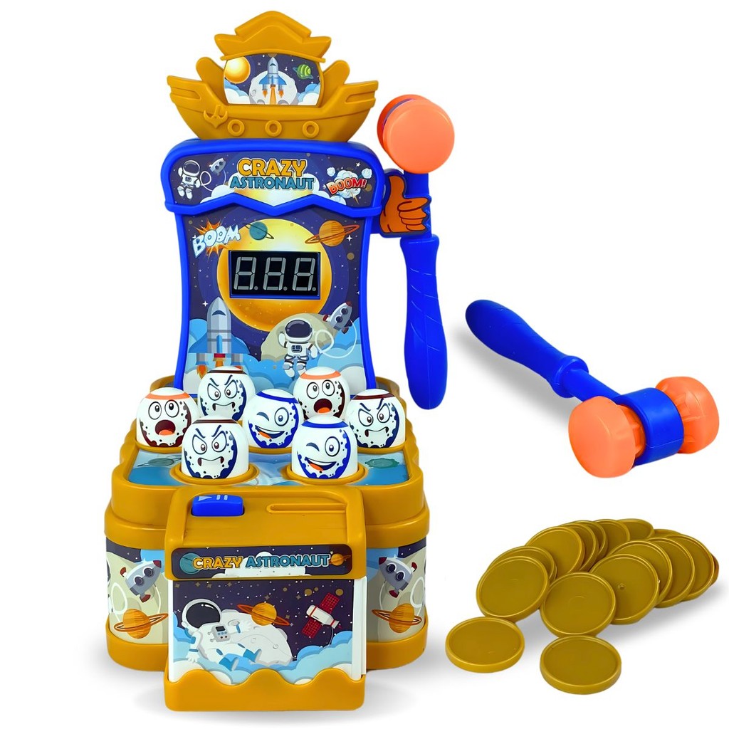 Brinquedo Jogo Toupeira Astronauta Louco Com Luz e Som - Castela