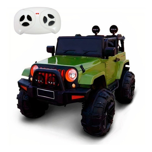 Mini Carro Elétrico Infantil 12v Usb Aux Jipe Verde Bw028 Com Controle Remoto Som Luz Farol em Oferta na Shopee