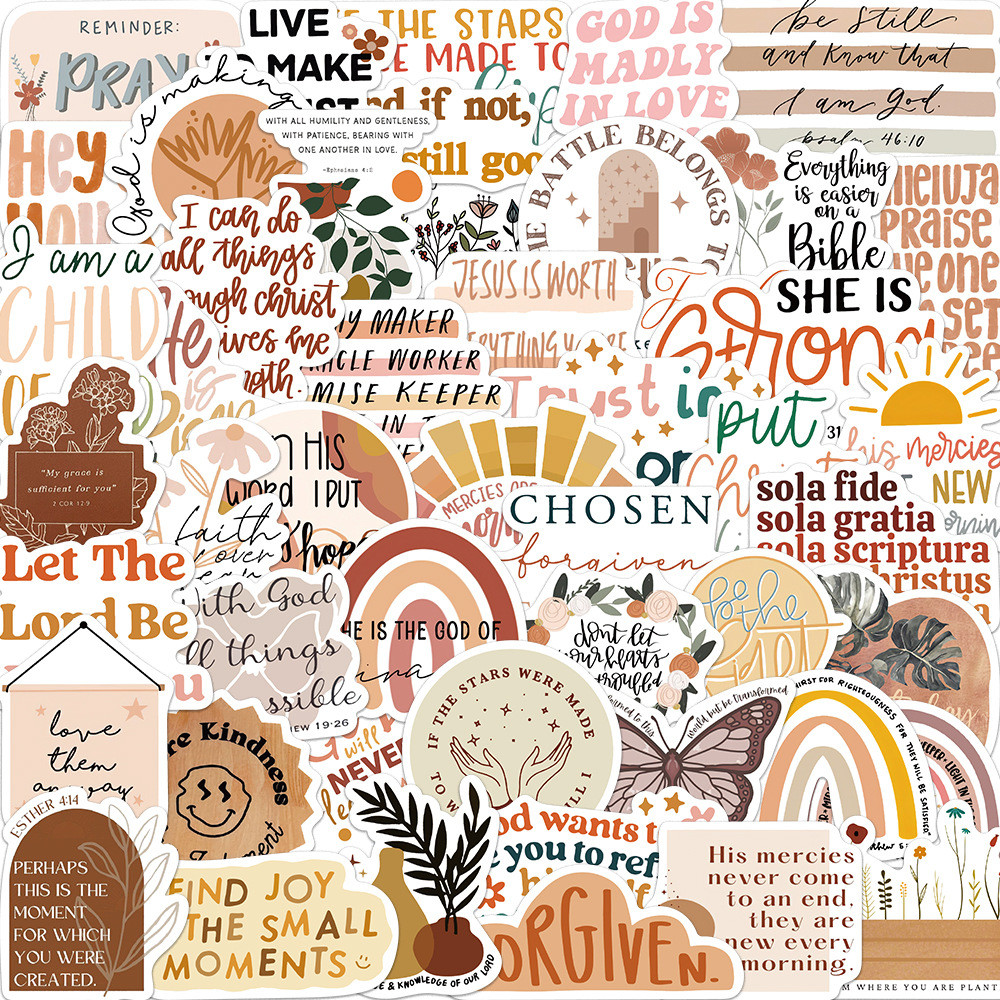 50 Pçs Estilo Boêmio Bíblia Graffiti Adesivos Para Bagagem Caso Do Telefone Portátil Notebook Decalques Crianças Present em Oferta na Shopee