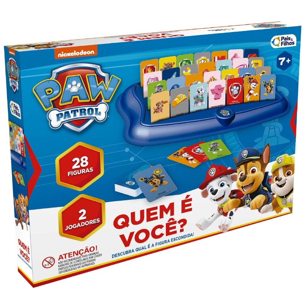 JOGO QUEM É VOCÊ? PATRULHA CANINA PAIS E FILHOS PERSONAGEM FAMÍLIA TABULEIRO PERGUNTAS CARA A CARA em Oferta na Shopee
