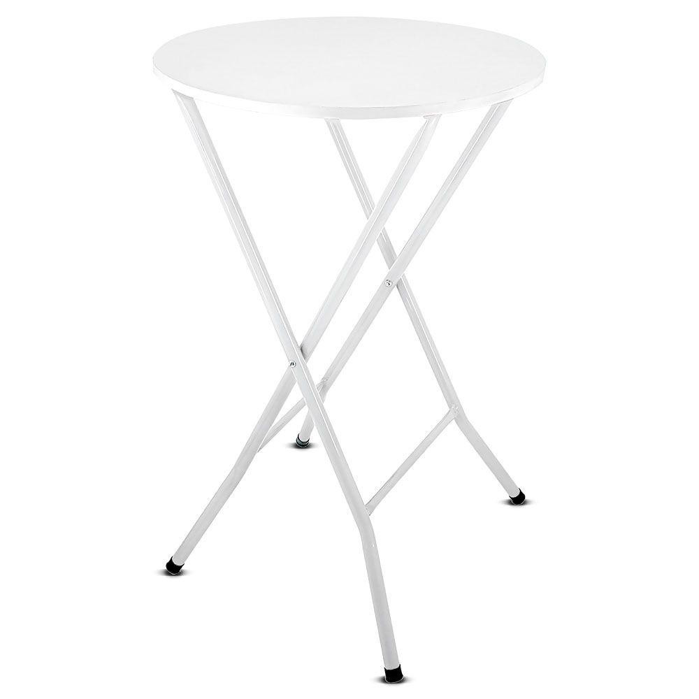 Mesa Bistrô Dobrável Alta De Bar Miami C/ Tampo 60cm - branco/branco