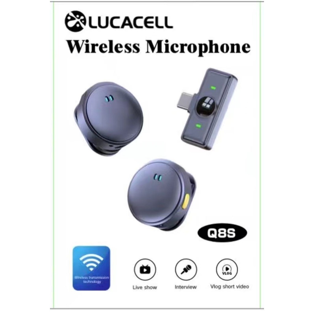 Microfone De Lapela Sem Fio Para iPhone/Android Type-c  C/ Cancelamento De Ruído P/ Gravação de vídeo/TikTok/Vlog