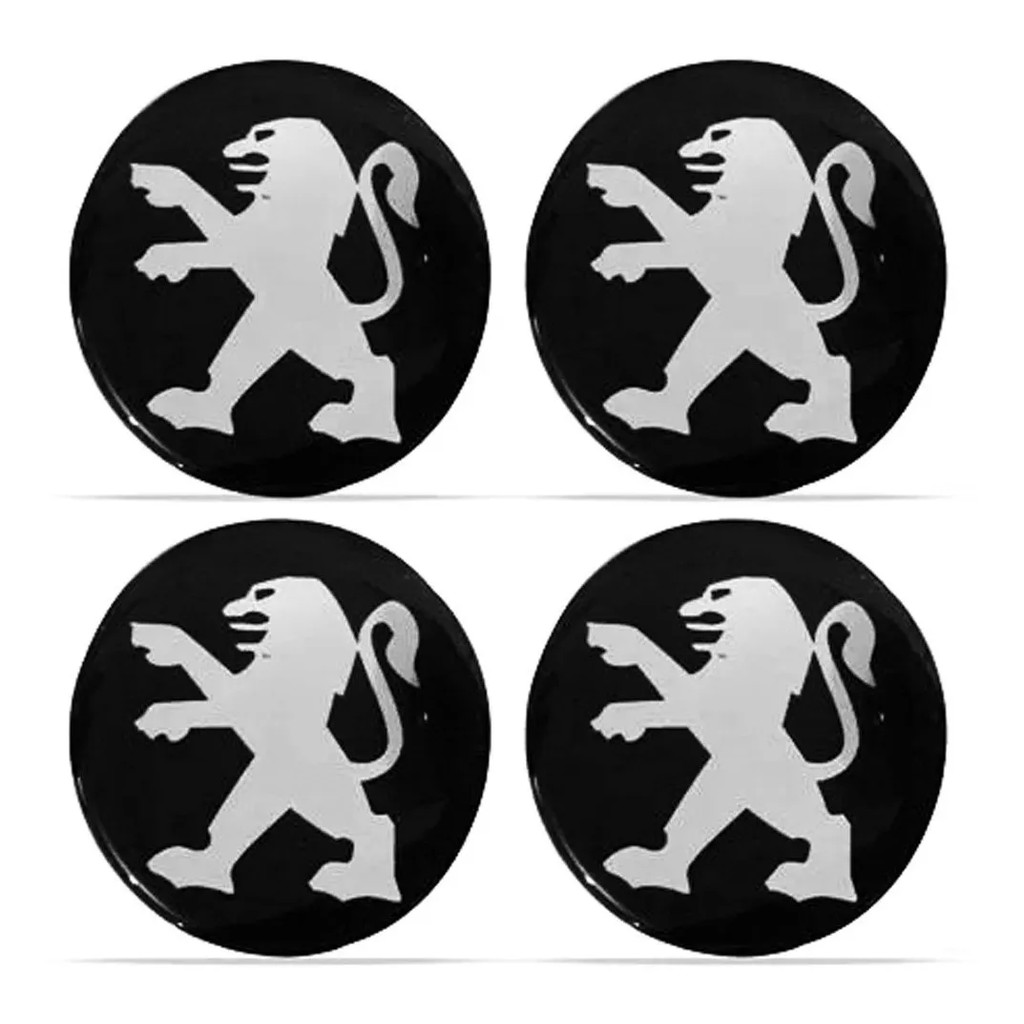 Kit Com 4 Emblema Resinado Calota Peugeot Adesivo 48mm em Oferta na Shopee