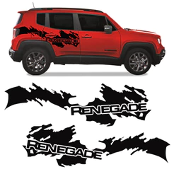 Faixa Jeep Renegade Sport Adesivo Lateral Tuning Logo Preto