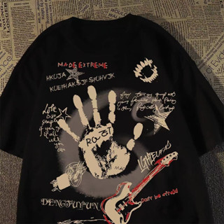 [Camiseta Premium em Algodão Puro]GXG Camiseta Americana Vintage Round Neck Short Sleeved Homens/Mulheres Coreanas Inst em Oferta na Shopee