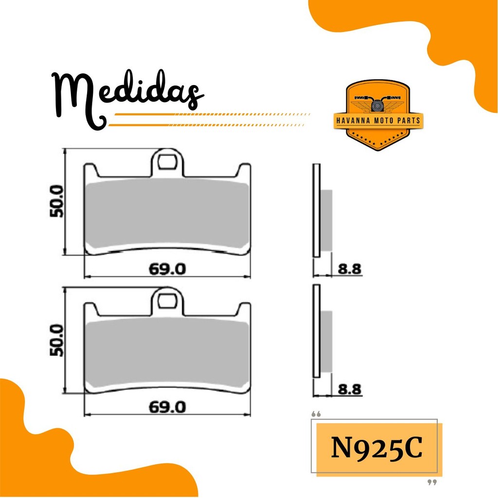 Detalhes do Pastilha de Freio Dianteira Mt 01 / Mt 07 / Mt 09 850 / Yzf 600 R6 Cobreq (Cerâmica)