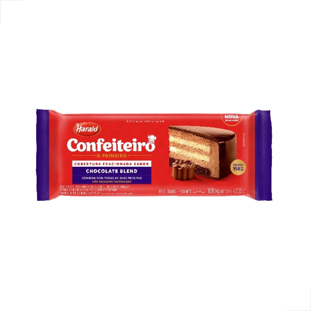 COBERTURA FRACIONADA CONFEITEIRO BLEND 1,01KG HARALD em Oferta na Shopee