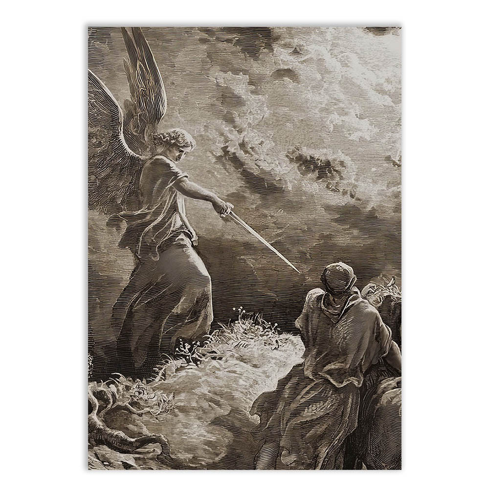 Placa Quadro Decorativo São Miguel Ilustração Gravura Decoração Quarto Sala