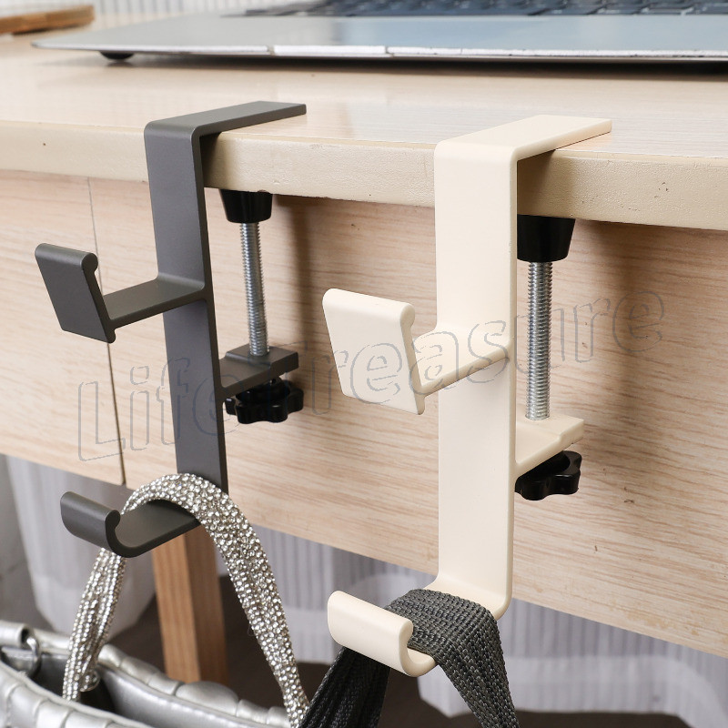 Gancho De Clipe De Borda De Mesa De Metal-Cabide De Fixação Ajustável-Suporte De Armazenamento Que Economiza Espaço-Rack em Oferta na Shopee