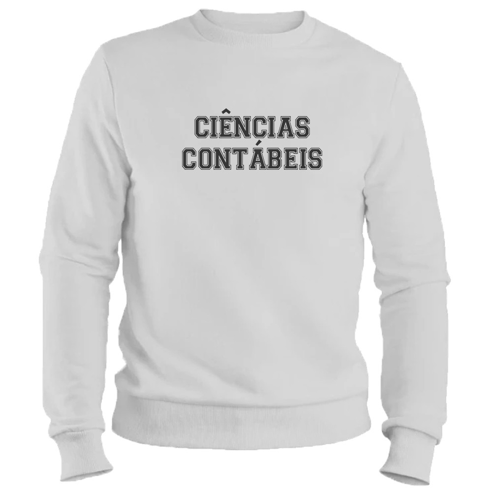 Moletom Ciências Contábeis Masculino Feminino Blusa de Frio Gola Redonda Sem Toca Casaco Sem Gorro