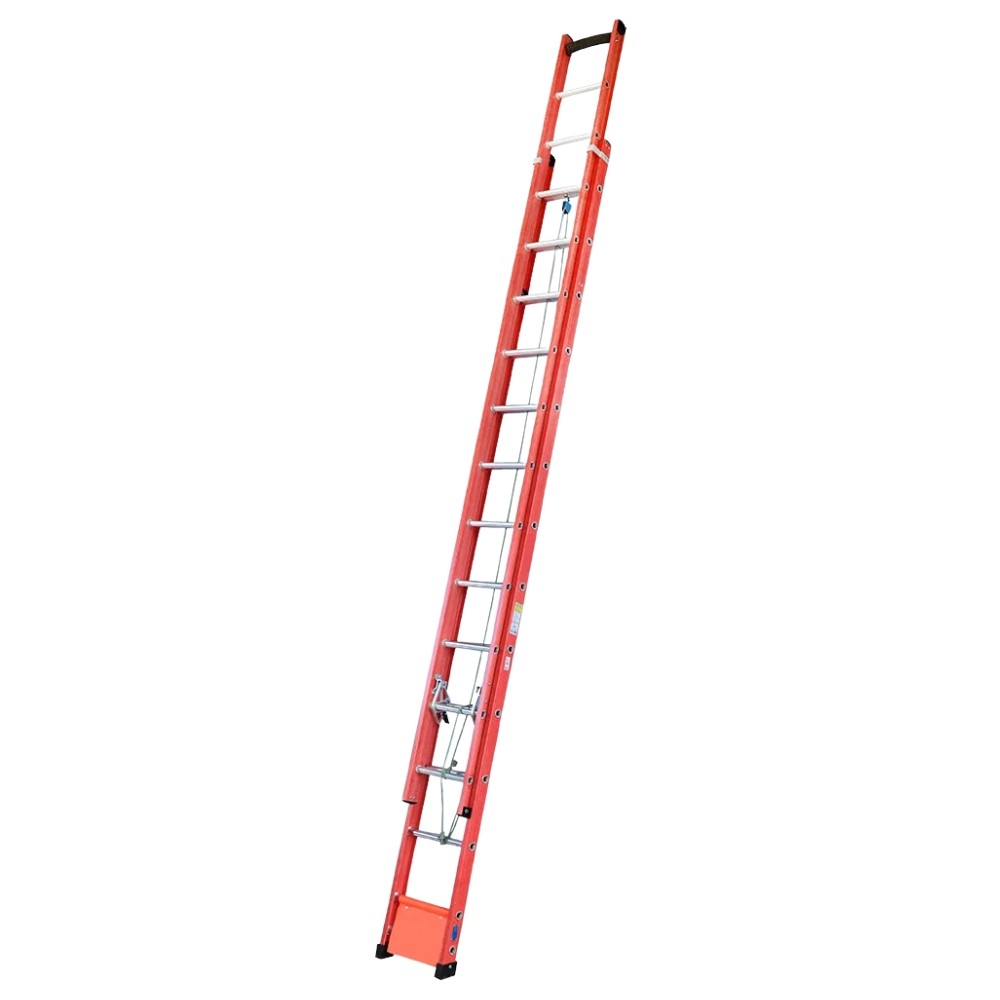 Escada Aluminio e Fibra de Vidro Extensível 7,2 Metros Profissional 23 Degraus com Catraca em Oferta na Shopee