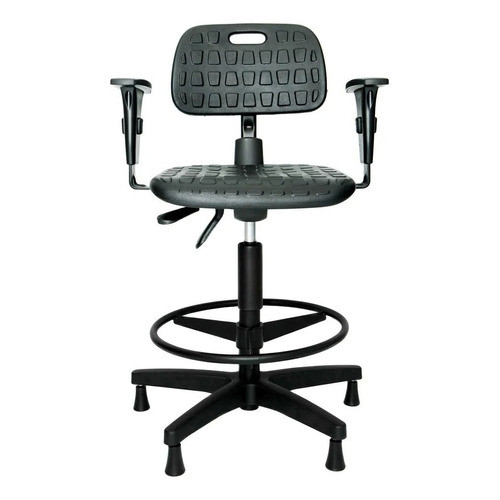 Cadeira Caixa Ergonômica PU FÓTON PRO com Braços Indústrial  Ergonomia e NR17