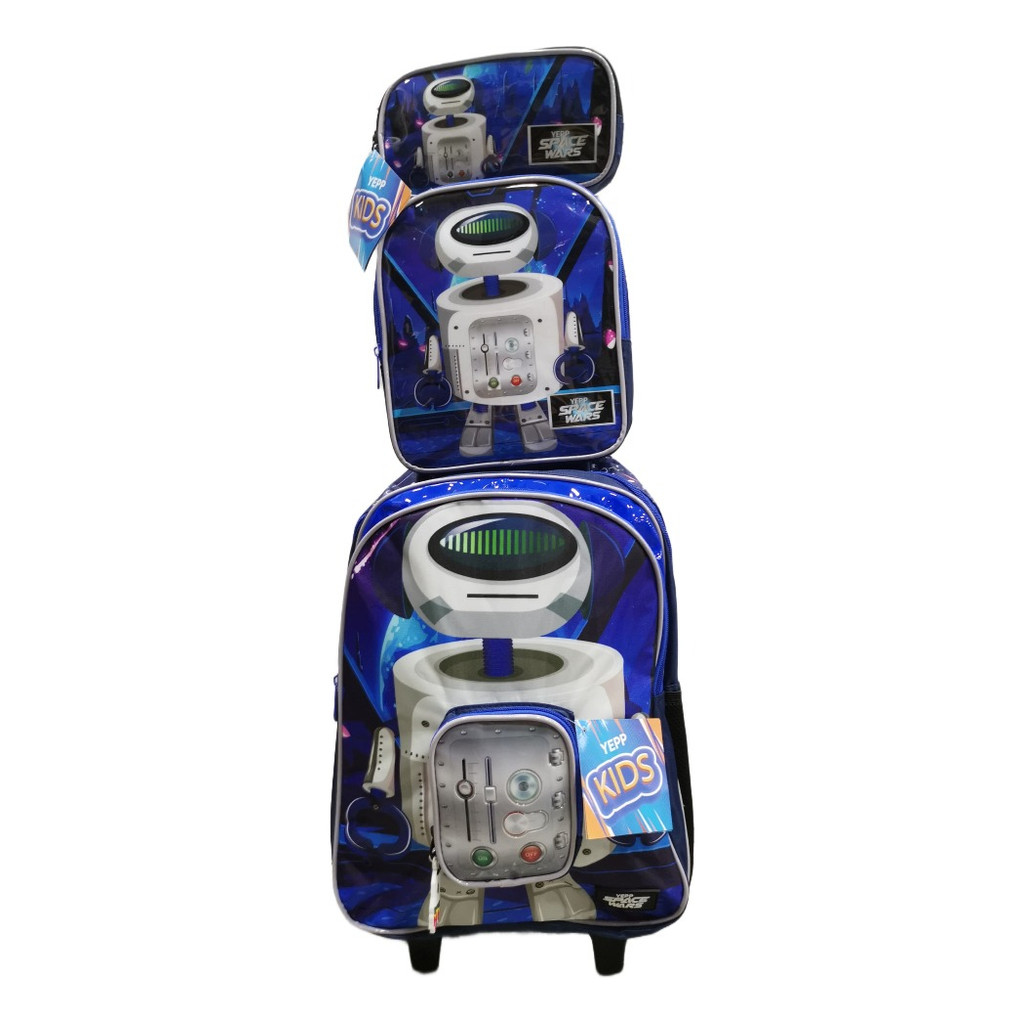 Kit Mochila Escolar Robô Astro Bot Playstation Rodinha Yepp