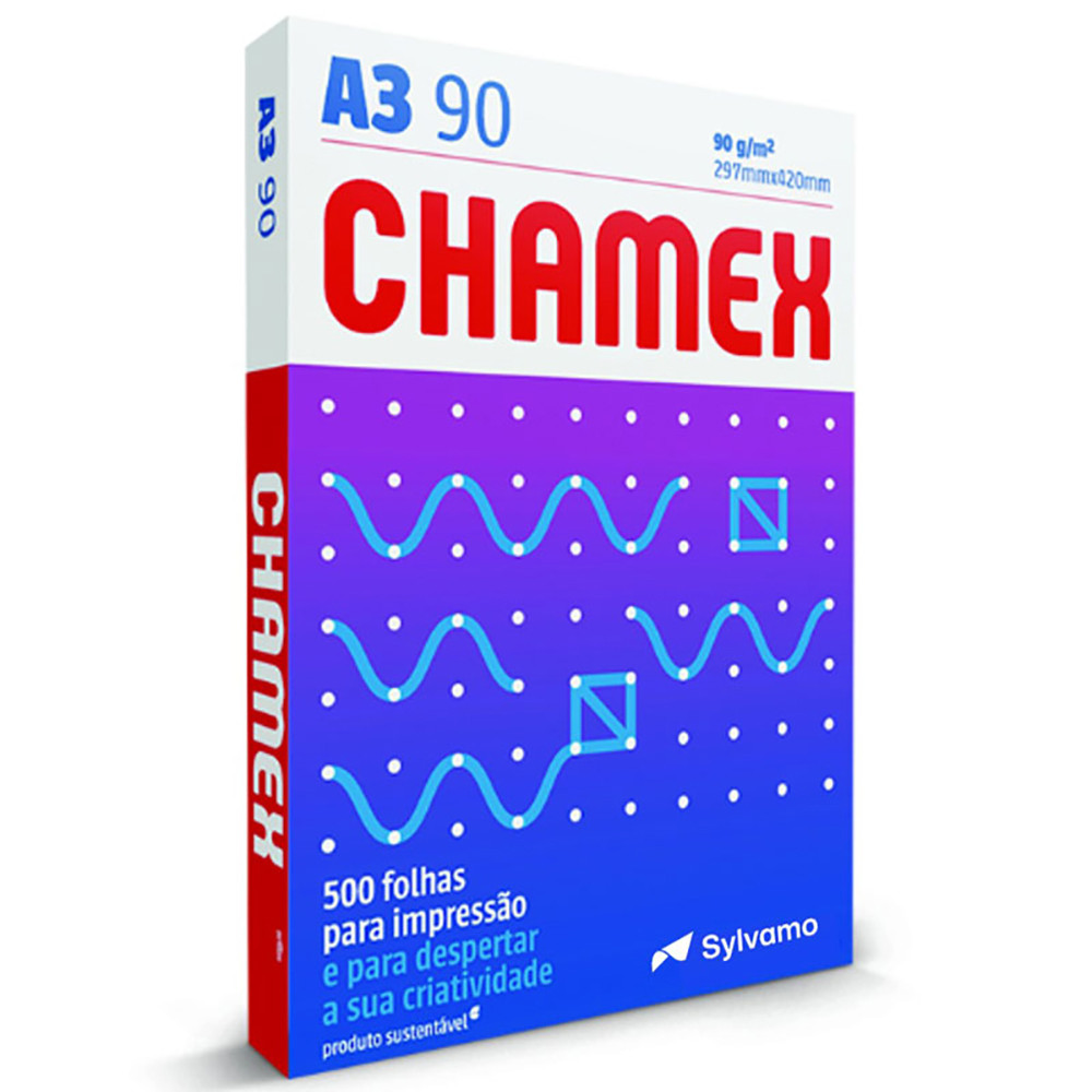Papel sulfite A3 90g 297x420 com 500 folhas Chamex - Stationery