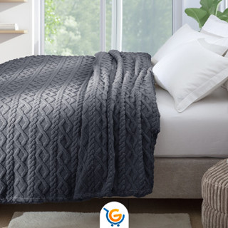 Cobertor Manta Casal Tricot Cinza Microfibra Soft Toque Macio 2,20x1,80m Jolitex Dyuri Jacquard em Oferta na Shopee