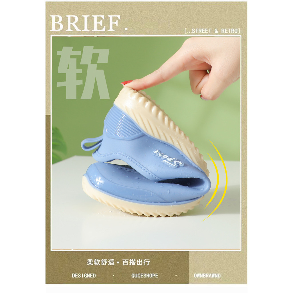 Botas de chuva moda de sola grossa botas de chuva de cano baixo impermeável antiderrapante resistente ao desgaste sapato