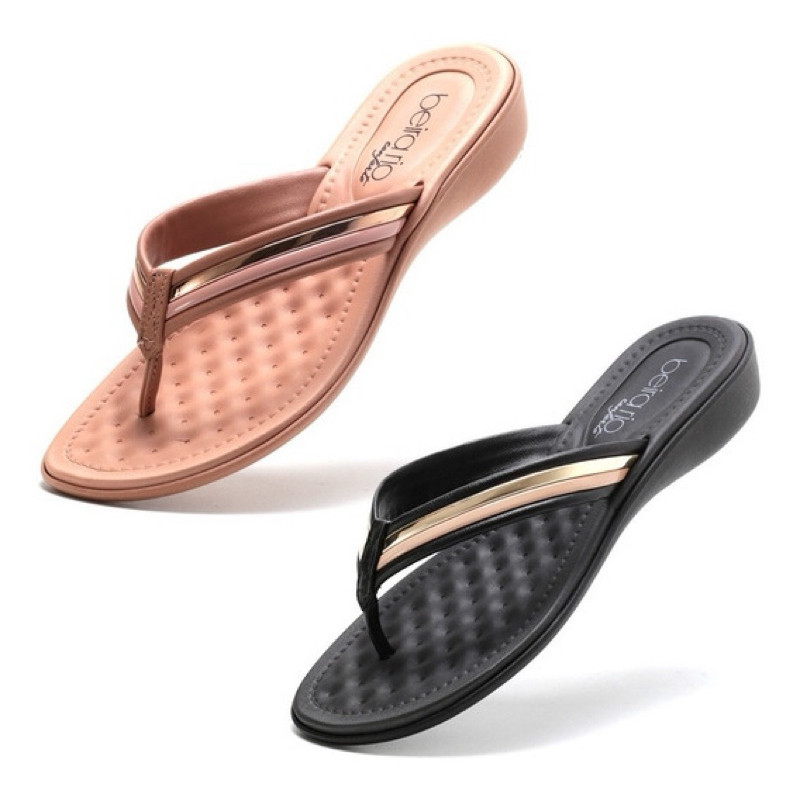 Chinelo Beira Rio Ortopédico Tamanco Chinelo De Dedo Confortável Feminino