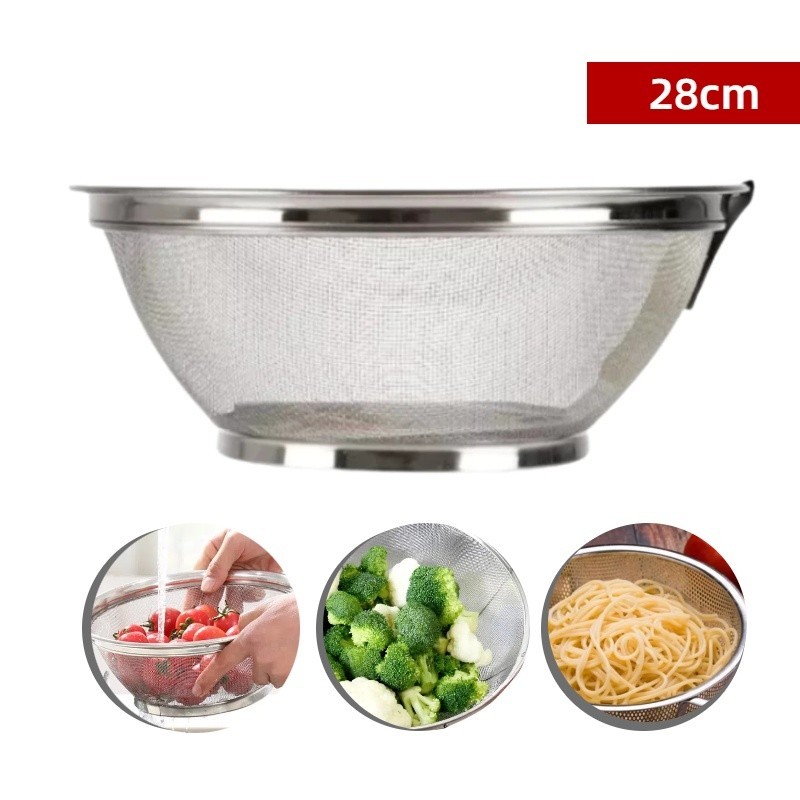 Cesta Inox Multiuso Escorredor E Armazenamento Frutas Legumes Arroz Macarrão 28 CM Chef Line em Oferta na Shopee