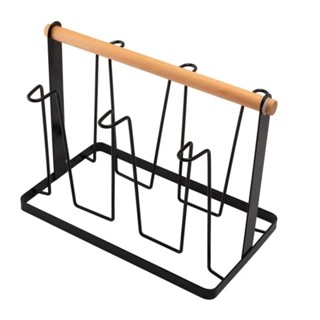 Porta Copos Metal  Madeira 6 Copos Mantenha a Pia Organizada em Oferta na Shopee
