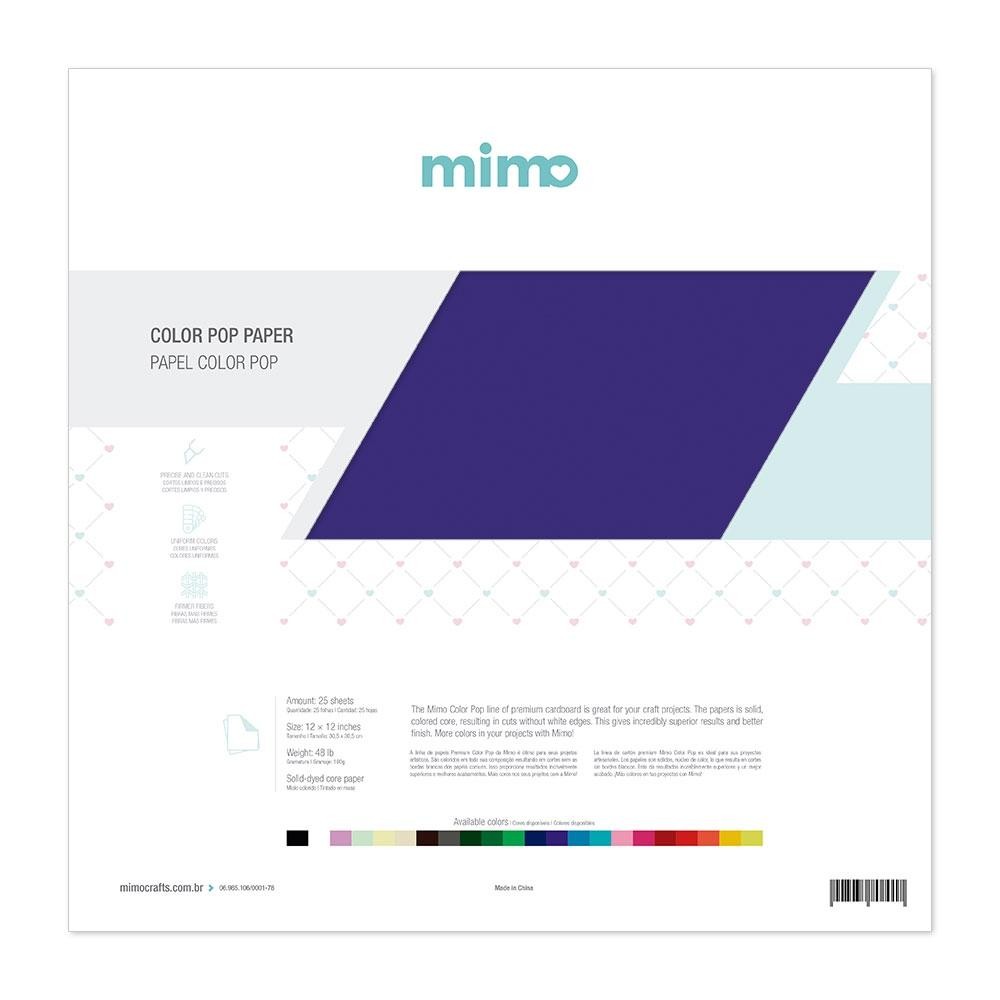 Papel Color Pop Roxo Mirtilo Mimo - 30,5 x 30,5 cm - 180 gr - 25 unds em Oferta na Shopee