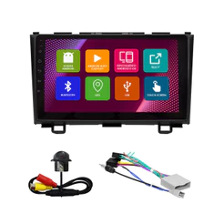 Kit Multimídia 9 Pol CR-V 2008 2009 2010 2011 Android 2Gb Ram 32Gb Flash Quad-Core 2 Din Preto Wifi Gps Ips