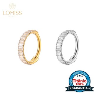 Lomiss Piercing Septril Rook Conch Argola Titânio Segmento Articulado Zircônia Retangular Cravejada em Oferta na Shopee