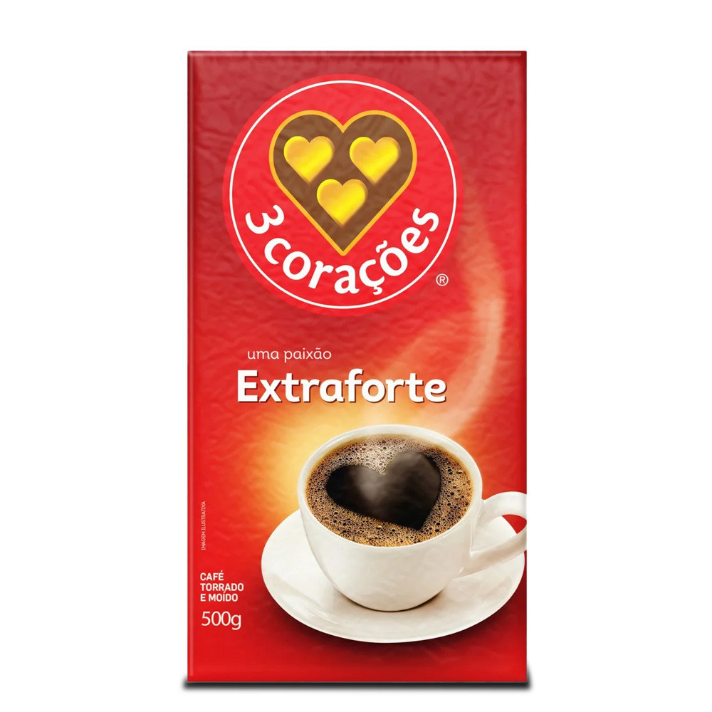 Café 3 Corações Extraforte a Vácuo 500g em Oferta na Shopee