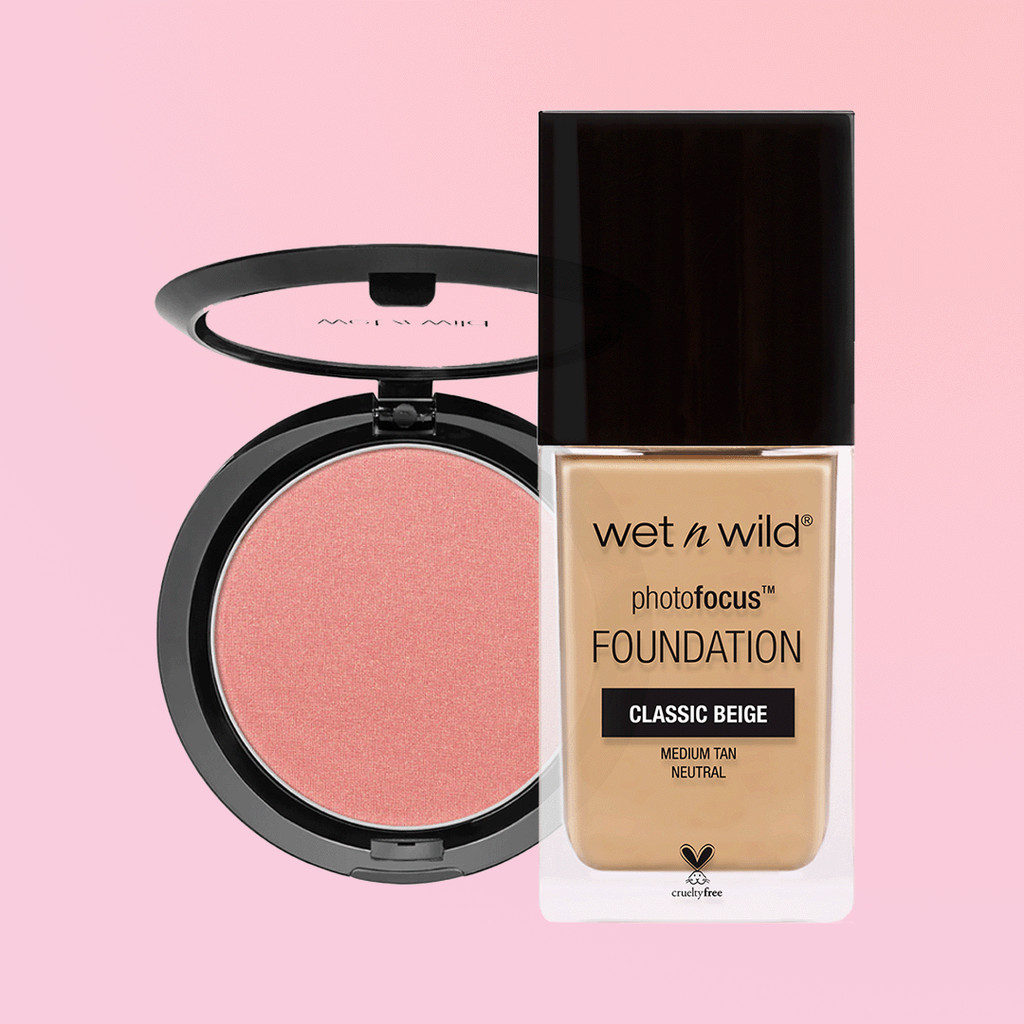 Kit Base Photo Focus Matte Classic Beige + Blush Color Icon em Oferta na Shopee