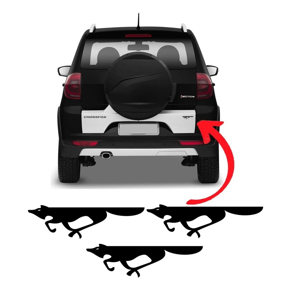 Kit 3 Adesivos Emblema Raposa Vw Fox Crossfox Spacefox em Oferta na Shopee