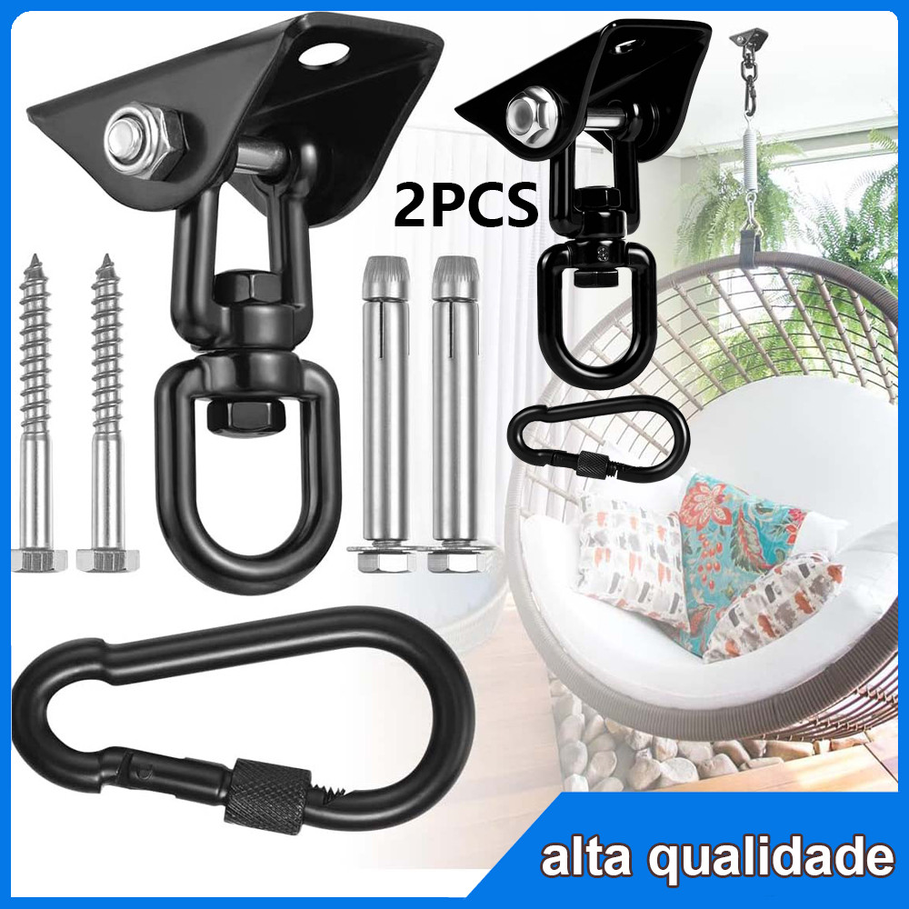 2 peças Kit de gancho de lustre de ventilador de teto de instalação de gancho de aço inoxidável resistente