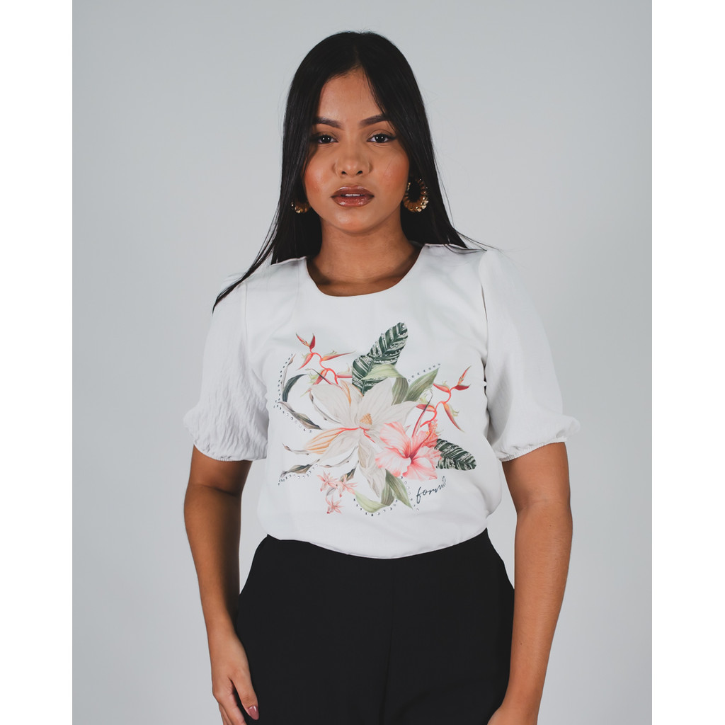 Blusa Linen Estampa Floral Formitz