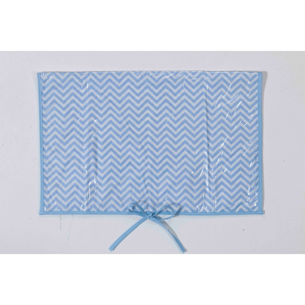 Trocador Para Viagem Azul Bebe chevron Trocador Portátil Bebê Chevron azul bebe e branco