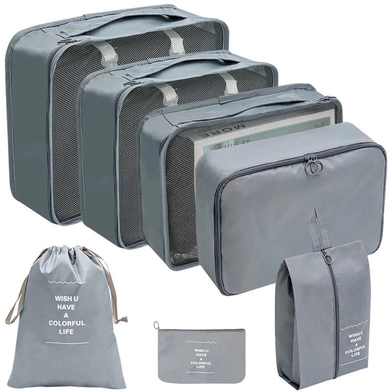 KIT Conjunto 7 Peças Organizador De Viagens Organizadoras Para Malas Bolsa