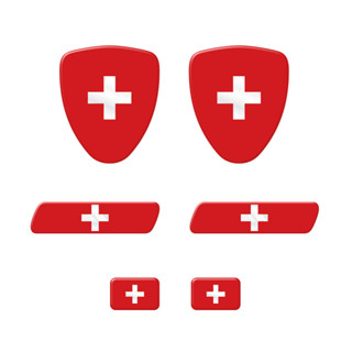 Adesivos Bandeira Suiça Emblema Escudo Placa Coluna Resinado em Oferta na Shopee
