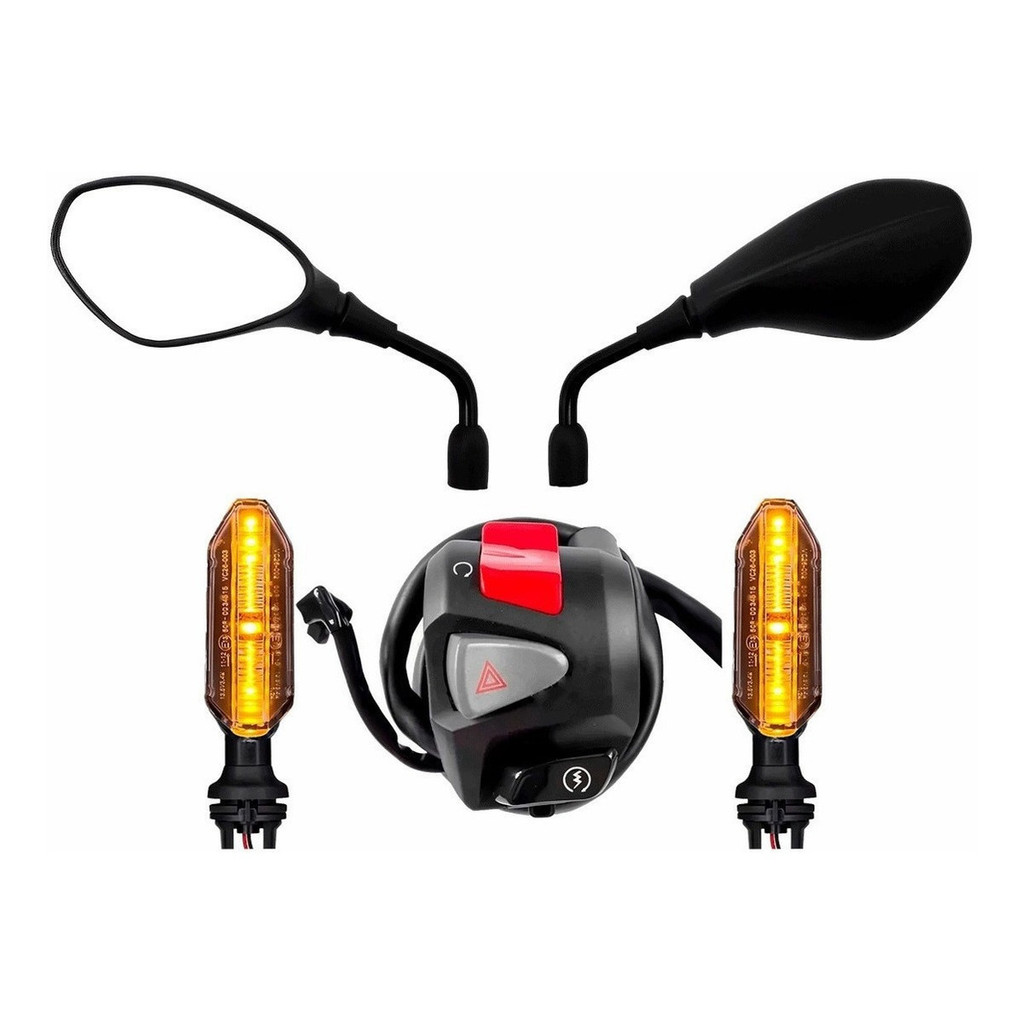 KIT ESPELHO F800 PUNHO CB500 PISCA SEQUENCIAL MODELO TWISTER TITAN / FAN / START / CARGO 125 150 160 2014 A 2024