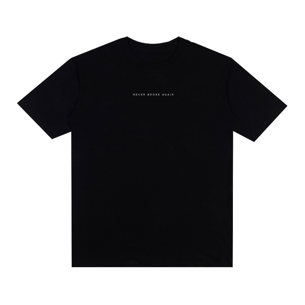 [Camiseta Premium em Algodão Puro]GXG Camiseta Streetwear Never Broke Again Escrita Estampada Camiseta Oversized Algodão