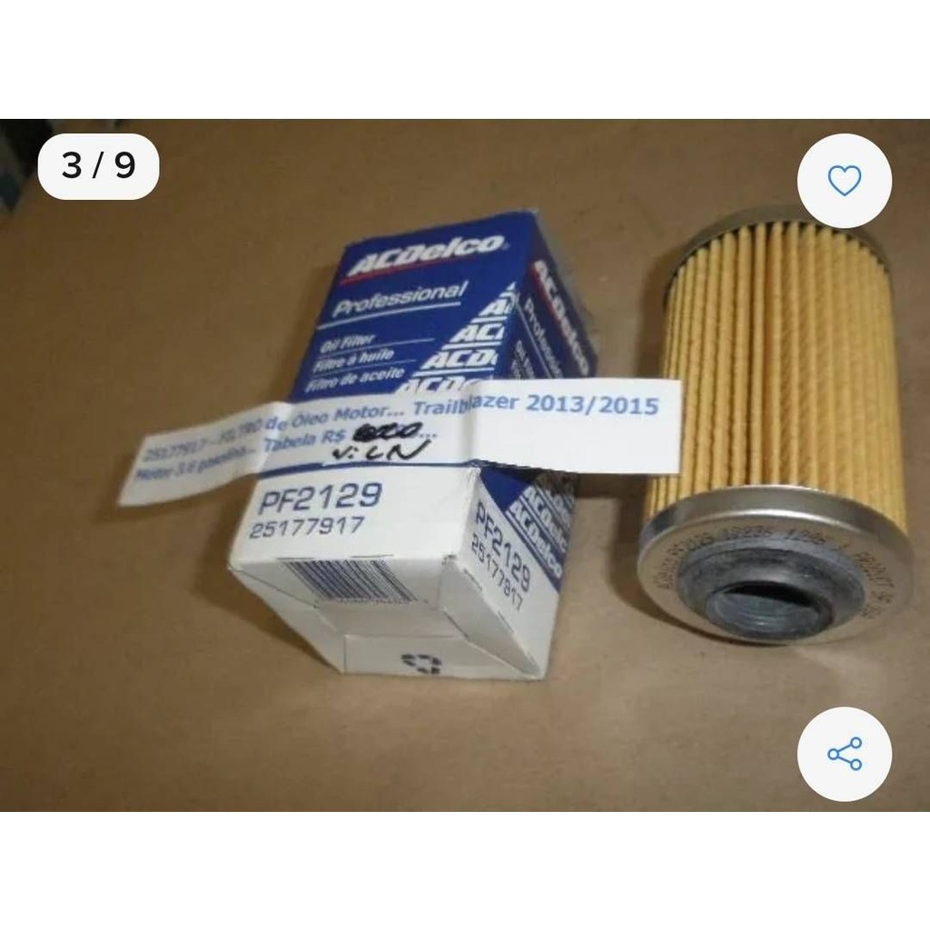 Filtro Oleo Original Gm Omega Trailblazer