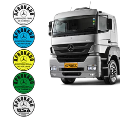 Adesivos Caminhão Mercedes Etiquetas Selos Aprovado Generico
