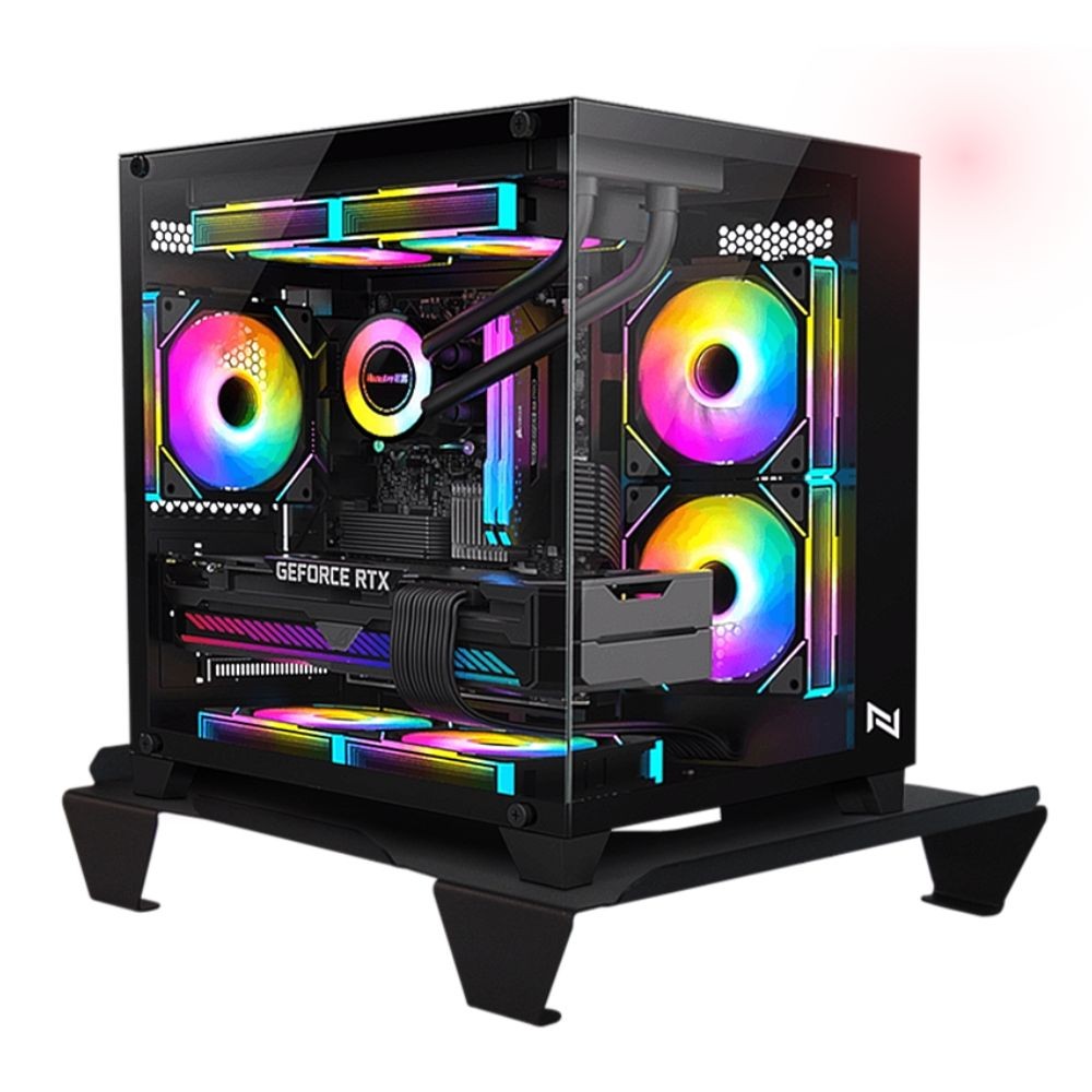 Suporte Base Gabinete Aquário Cpu Apoio Mesa - Chão Preto