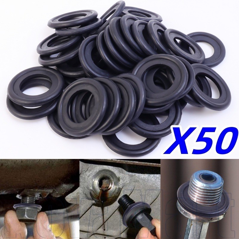 Arruela De Borracha Do Cárter De Óleo Carro M12/M14-10-50PCS Junta Plugue De Drenagem-Acessórios De Transmissão Motor-Al