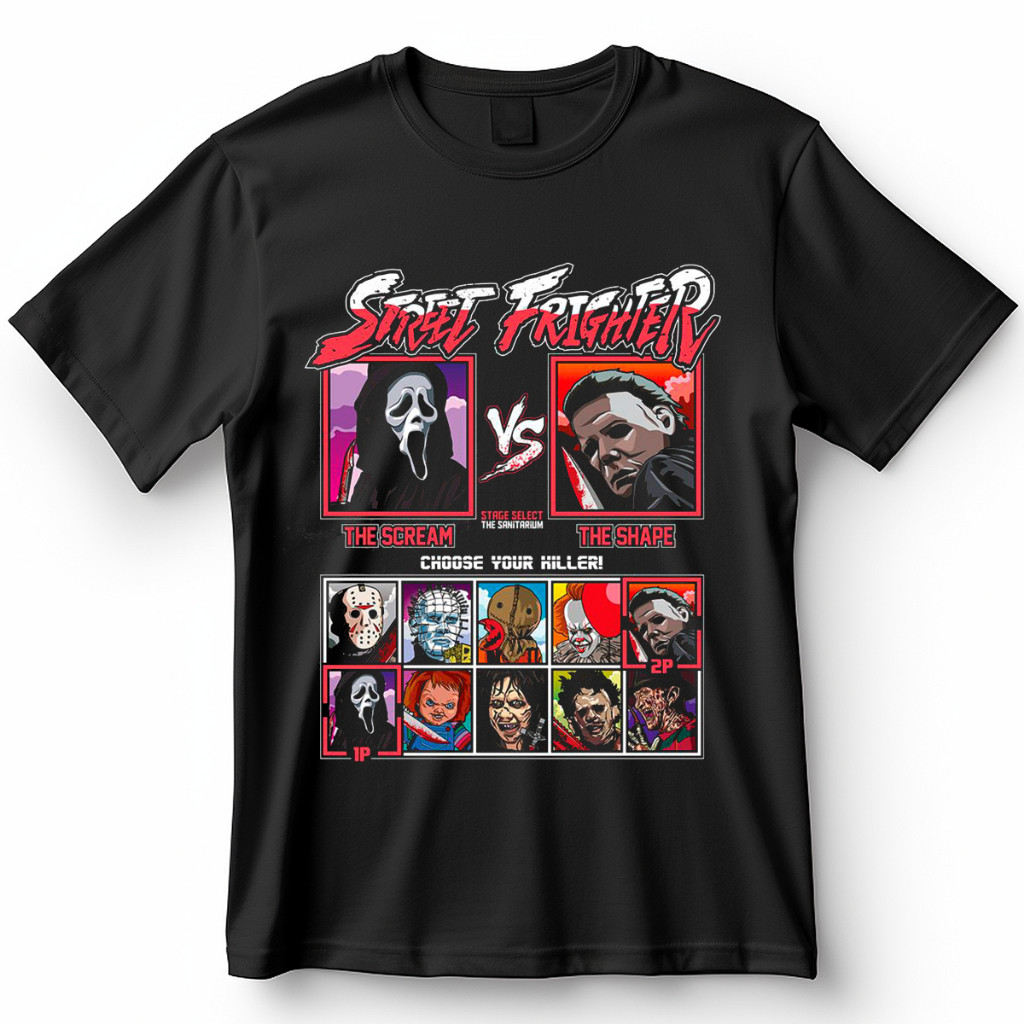 Camiseta Street Fight Filmes de Terror It Panico Halloween Jason Game Camisa 100% Algodão em Oferta na Shopee