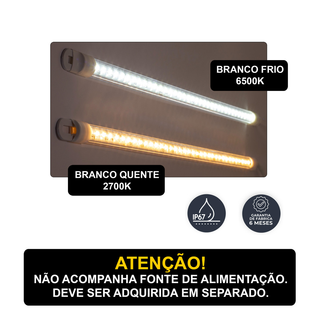 Kit 10 Peças Lâmpada Led Geladeira Freezer 12v 14w 640mm