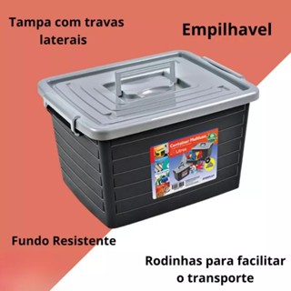 Caixa Organizadora Decorativa Grande Com Trava 35 Litros Bau Quarto Criancas com Roda Rodinha em Oferta na Shopee