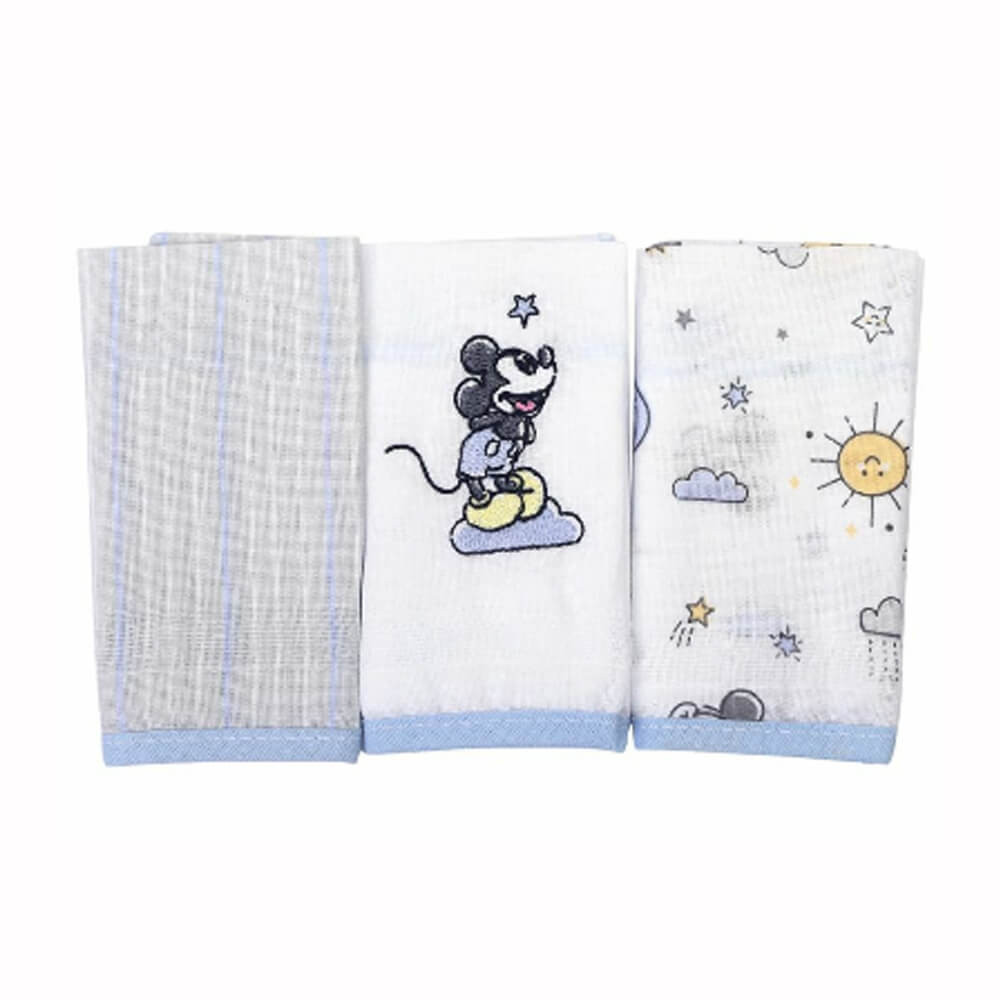Kit Pano De Boca Minasrey Bordado Estampa Mickey - 03 Peças em Oferta na Shopee