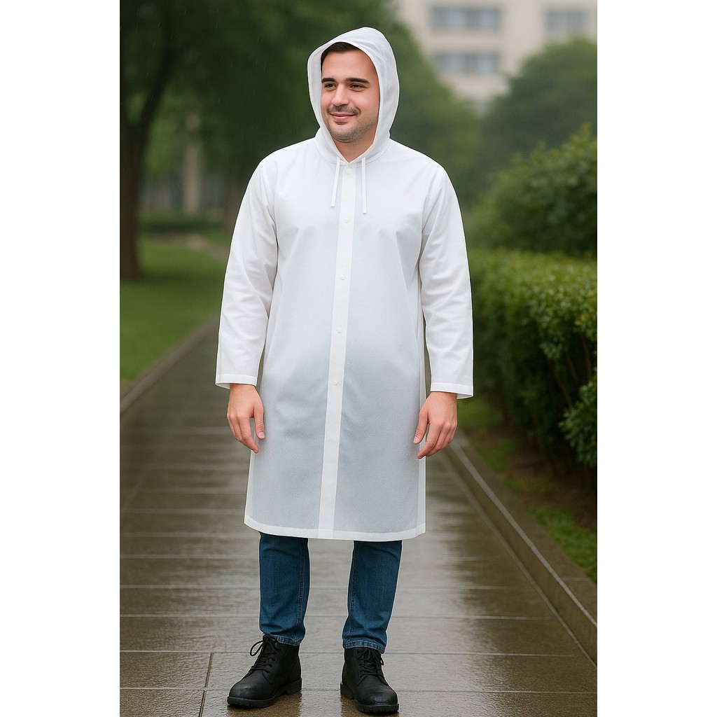 Capa de Chuva Adulto Reforçada com Capuz Tamanho Único Impermeável para Trabalho e Lazer Mia Utilidades